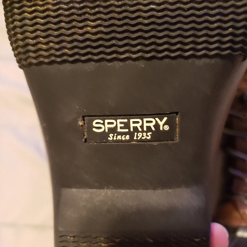 Sperry Girl Brownblack Topsider Saltwater Duck boots fauxfur lining Waterproof 3